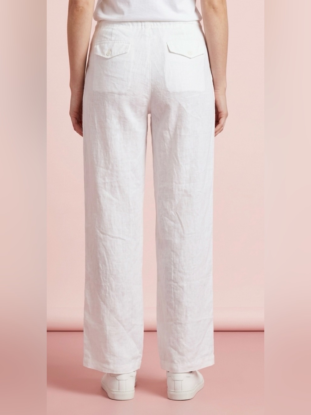 Massimo White Linen Drawstring Pants - Picture 5 of 7